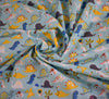 Premier Print Polycotton Fabric - Dino Town Blue