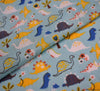 Premier Print Polycotton Fabric - Dino Town Blue