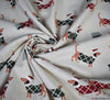 John Louden Cotton Fabric - Festive Coat Dachshund