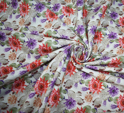 Little Johnny Digital Print Cotton Fabric - Floral Cactus