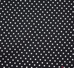 Pin Spot Georgette Fabric - Black / Ivory