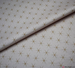 Geometric Stars Cotton Fabric - Beige