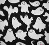 Polycotton Fabric - Ghosts Black