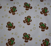 Gingerbread Men Cotton Poplin Fabric - Light Silver