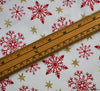 Glitter Cotton Christmas Fabric - Snowflake Cream