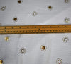 Double Gauze Cotton Fabric - Gold Metallic Sunshine - White