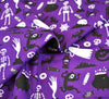 Polycotton Fabric - Halloween Ghost Party Purple