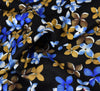 Honshu Floral Viscose Ponte Roma Fabric - Blue