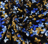 Honshu Floral Viscose Ponte Roma Fabric - Blue