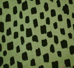 Double Gauze Cotton Fabric - Ink Spot - Old Green