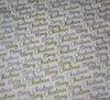 John Louden Cotton Fabric - Merry Christmas Foil Print - Gold / Silver