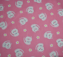 Polycotton Fabric - Kitty Cutie Pink