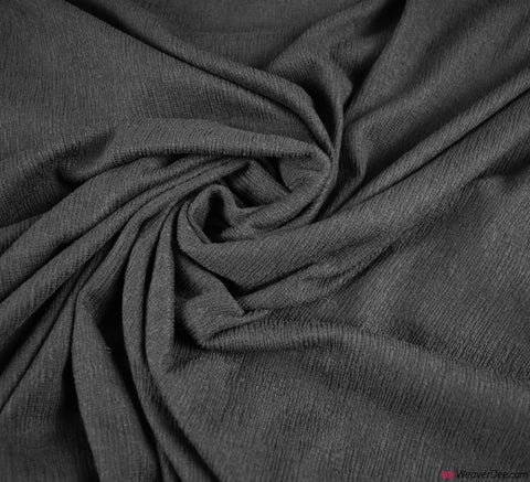 Textured Knit Jersey Fabric - Black