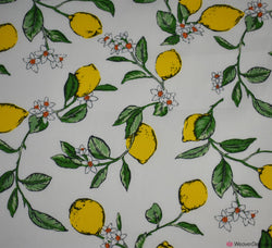 Rose & Hubble Cotton Poplin Fabric - Lemons Ivory