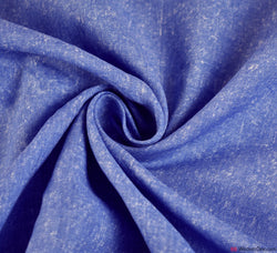 Plain Pure Linen Fabric - Flecked Royal Blue