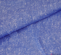 Plain Pure Linen Fabric - Flecked Royal Blue