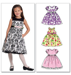 McCall's - M5793 Girls' Lined Dresses - WeaverDee.com Sewing & Crafts - 1
