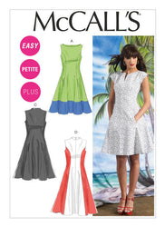 McCall's Pattern M6741 Misses'/Women's Petite Lined Dresses | Easy