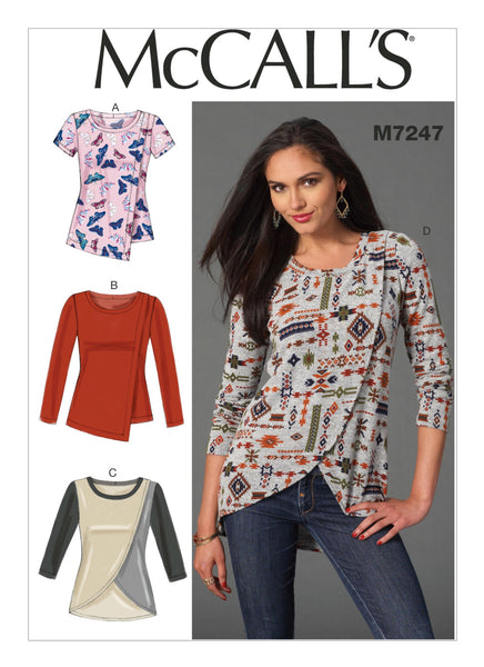 McCall's Pattern: M7247 Misses' Tulip-Hem or Overlay T-Shirts ...