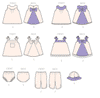 McCall's Pattern M7342 Baby Back-Bow Dresses, Panties, Leggings & Bucket Hat