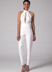 McCall's - M7366 Misses' Pleated Surplice or Plunging-Neckline Rompers, Jumpsuits & Belt - WeaverDee.com Sewing & Crafts - 1