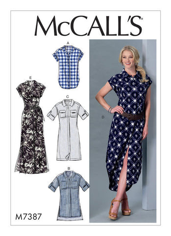 McCall's - M7387 Misses' Button-Down Top, Tunic, Dresses & Belt - WeaverDee.com Sewing & Crafts - 1