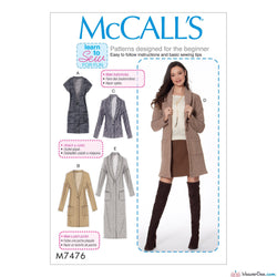 McCall's - M7476 Misses' Drop-Shoulder Vest & Cardigans - WeaverDee.com Sewing & Crafts - 1