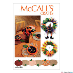 McCall's - M7490 Pumpkin Placemats/Table Runner, Witch Hat/Legs & Wreaths - WeaverDee.com Sewing & Crafts - 1