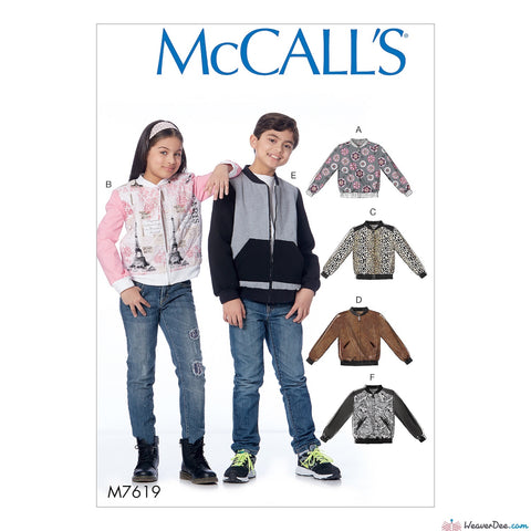 McCall's Pattern M7619 Bomber Jackets (Boy's & Girls)