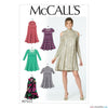 McCall's Pattern M7622 Misses' Knit Swing Dresses with Neckline and Sleeve Variations