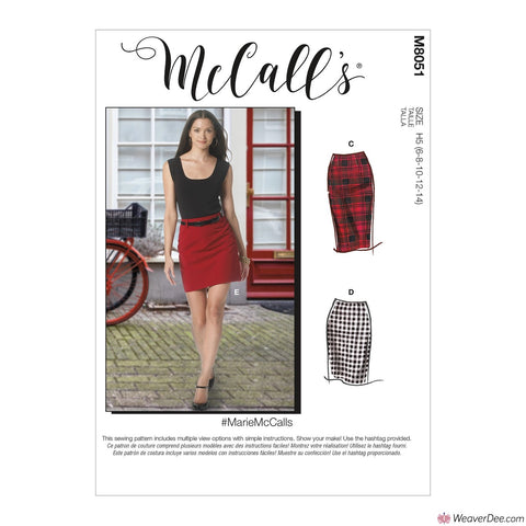 McCall's Pattern M8051 Misses' Pencil Skirts In 5 Lengths #MarieMcCalls