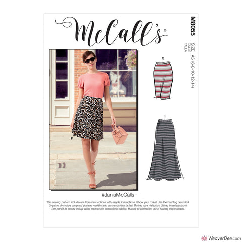 McCall's Pattern M8055 Misses' Straight or A-line Skirts In 7 Lengths #TillieMcCalls