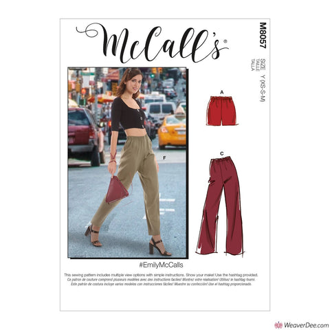 McCall's Pattern M8057 Misses' Elastic-Waist Shorts & Trousers #EmilyMcCalls