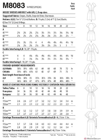 McCall's Pattern M8083 Misses' Dresses & Belt #GiaMcCalls – WeaverDee.com