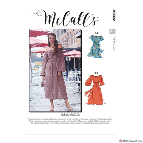 McCall's Pattern M8092 Misses' Dresses #MariaMcCalls