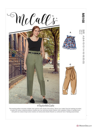 McCall's Pattern M8168 Misses' Shorts, Trousers & Sash #TaylorMcCalls