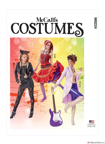 McCall's Pattern M8224 Misses' 1980s Pop Star Costumes