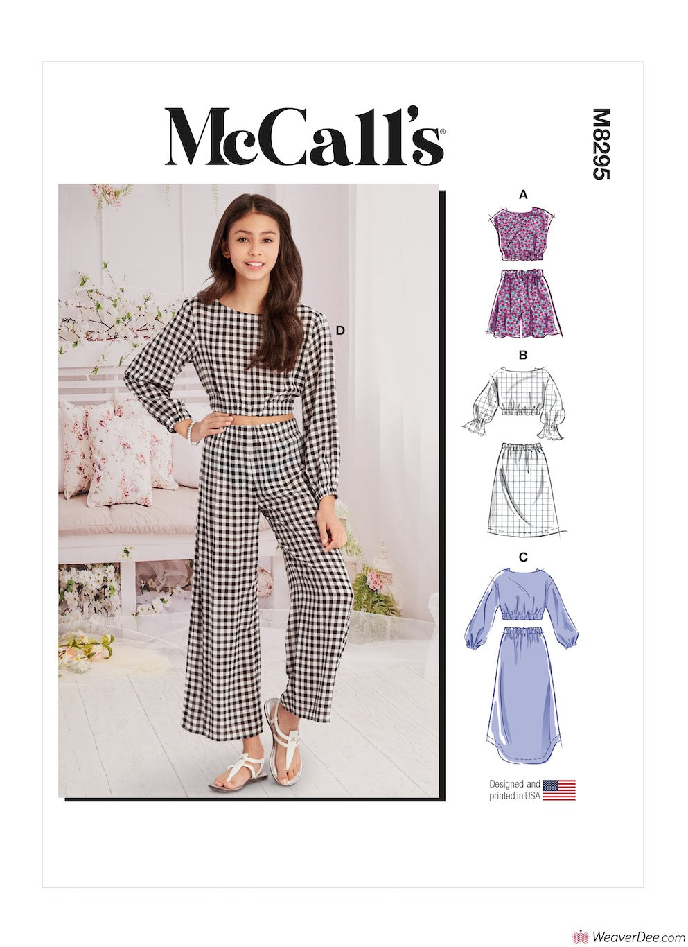 McCall's Pattern M8295 Girls' Tops, Skirts, Shorts & Pants –