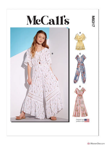 McCall's Pattern M8317 Girls' Romper & Jumpsuits