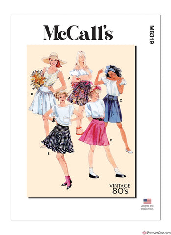 McCall's Pattern M8319 Misses' Skirts - Vintage 1980s