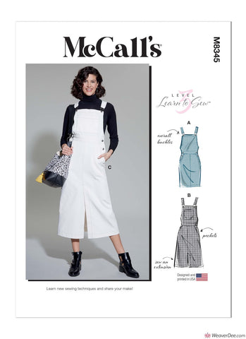 McCall's Pattern M8345 Misses' Skirt Overalls