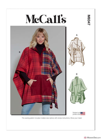 McCall's Pattern M8347 Misses' Poncho