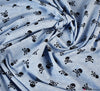 Cotton Jersey Fabric - Marl Skulls & Crossbones - Sky Blue