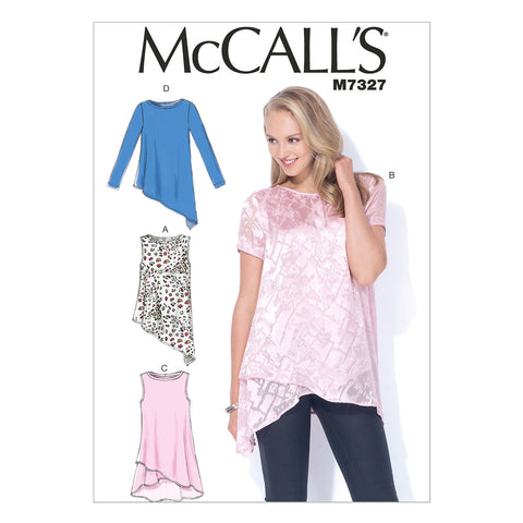 McCall's - M7327 Misses' Shaped Hemline Tops - WeaverDee.com Sewing & Crafts - 1