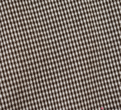 Brown Mini Check Suiting / Dress Fabric (Cotton Blend)