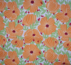 Polycotton Fabric - Morris Floral Orange