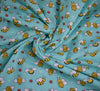 Polycotton Fabric - Mr Bumble / Aqua
