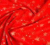 Cotton Fabric - Origami Metallic Stars - Red