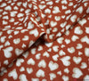 Double Gauze Cotton Fabric - Painted Hearts Rust