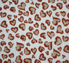 Double Gauze Cotton Fabric - Painted Hearts White